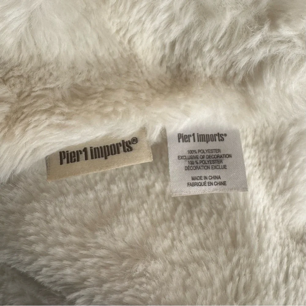 Pier 1 Imports cream and gold sequin holiday throw blanket